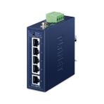 Compact Industrial 5-Port 10/100/1000T Ethernet Switch (-40~75 Degrees C)