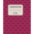 Composition Notebook Burgundy Bowtie: Classic School Writing Journal with Label, 200 Pages, 7.5" × 9.25