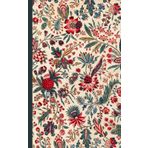 Composition Notebook Dot Grid Paper: A charming, vintage botanical dense pattern with tiny red flowers among decorative leaves on a light beige ... For College, Students, School, Work, Office.