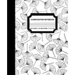Composition Notebook: Hand-Drawn Ginkgo Biloba Leaf Pattern, 1/4 inch grid, 100 pages, for Teens and Adults