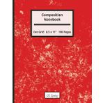 Composition Notebook: Red Marbled | Dot Grid | 100 Pages | 8.5 x 11 inches | Matte Cover | Paperback
