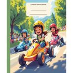 Composition Notebook Wide Ruled for School and College children: Cute go-kart race | Trendy with aesthetic design