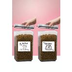 Comprox 2 adet 2,9lt + 2,9lt Kedi Köpek Kuru Mama Kum Saklama Kabı Kutusu Seti
