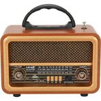Comse 8070 Taşınabilir Nostaljik Fm Radyo Bluetooth + Tf Kart + USB Destekli Ahşap Kasa Radyo - Kahverengi