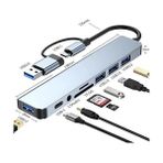 Comse Macbook Pro Air Uyumlu USB Type-C Hub Dönüştürücü Çevirici USB Sd aux 8 Girişli