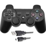 Comse PS3 Dualshock 3 Kablosuz Oyun Kolu Siyah Plastik Aksesuar Şarj Kablosu ile
