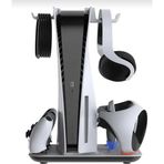 Comse Ps5 Ps5 Slim Pro Vr2 Gözlük Uyumlu Konsol Soğutma Fanlı Şarj Standı ve Oyun Kolu Şarj Istasyonu 3550