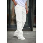 Comstar Erkek Baggy Rahat Kalıp Bel Lastikli Pantolon - Beyaz - 30