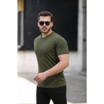 Comstar Erkek Basic Bisiklet Yaka Kısa Kollu Dar Haki Tişört - XL
