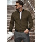 Comstar Erkek Basic Dar Kalıp Haki Nubuk Ceket - 2XL