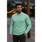 Comstar Erkek Basic Kışlık Yarım Boğazlı Uzun Mint Kazak