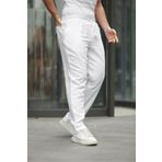 comstar Erkek Beli Lastikli Bol Beyaz Keten Baggy Pantolon
