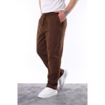 comstar Erkek Beli Lastikli Bol Kahve Keten Baggy Pantolon