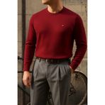 Comstar Erkek Bisiklet Yaka Slim Fit Bordo Kazak