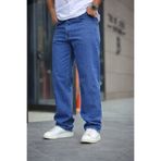 comstar Erkek Bol Paça Basic Yüksek Bel K.Mavi Baggy Pantolon