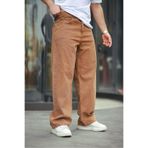 comstar Erkek Bol Paça Basic Yüksek Bel Kahve Baggy Pantolon