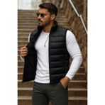 comstar Erkek Cepli Kışlık Fermuarlı Basic Siyah Şişme Yelek