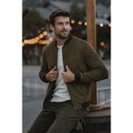 comstar Erkek Comfort Fit Basic Haki Süet Nubuk Ceket