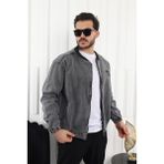 Comstar Erkek Fermuarlı Bomber Kot Ceket - XL - Antrasit