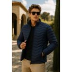 Comstar Erkek Fermuarlı Lacivert Şişme Mont - 3XL