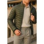Comstar Erkek Günlük Astarlı Haki Şişme Mont - 3XL