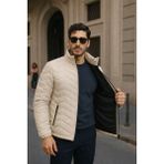 Comstar Erkek Günlük Comfort Krem Şişme Mont - 4XL
