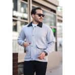 Comstar Erkek Kadife Yaka Ceket - Gri - 2XL