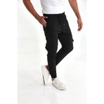 comstar Erkek Kargo Cep Bel Lastikli A.Siyah Jogger Pantolon