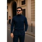 Comstar Erkek Kışlık Basic Slim Fit Uzun Lacivert Kazak