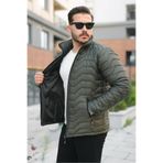 Comstar Erkek Kışlık Fermuarlı Günlük Kapitone Haki Şişme Mont