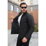 Comstar Erkek Kışlık Fermuarlı Günlük Kapitone Siyah Şişme Mont - XL