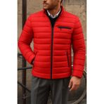 Comstar Erkek Kışlık Slim Fit Günlük Kırmızı Şişme Mont - 2XL