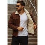 Comstar Erkek Kışlık Trend Içi Kürk Peluş Kahve Kot Ceket - XL