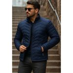 Comstar Erkek Kışlık Trend Lacivert Kapitone Şişme Mont - 3XL