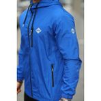 Comstar Erkek Mavi Astarlı Bol Cepli Rüzgarlık & Yağmurluk Hafif Spor Tarzında Konforlu Kullanım - 3XL