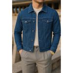 Comstar Erkek Mevsimlik Slim Fit Trend Klasik K.mavi Kot Ceket