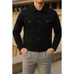 Comstar Erkek Mevsimlik Slim Fit Trend Klasik Siyah Kot Ceket