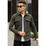 Comstar Erkek Paraşüt Kumaş Rahat Kalıp Gömlek - Haki