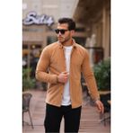 Comstar Erkek Polar Rahat Kalıp Gömlek - Camel - 2XL