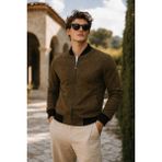 Comstar Erkek Premium Comfort Basic Nubuk Süet Haki Ceket - 3XL