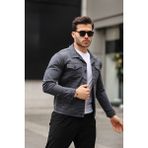 Comstar Erkek Slim Fit Denim Kot Ceket %100 Pamuk Düz Desenli Rahat Kesim - Kahverengi