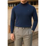Comstar Erkek Slim Fit Yarım Balıkçı Yaka Lacivert Kazak