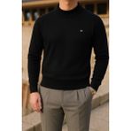 Comstar Erkek Slim Fit Yarım Balıkçı Yaka Siyah Kazak