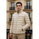 comstar Erkek Trend Basic Dik Yaka Kışlık Krem Şişme Mont