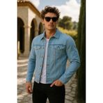 Comstar Erkek Trend Cepli Slim Fit Klasik B.mavi Kot Ceket - XL