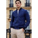 Comstar Erkek Trend Dar Astarsız Nubuk Süet Lacivert Ceket - 2XL