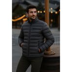 Comstar Erkek Trend Günlük Dik Yaka Kışlık Füme Şişme Mont - 2XL