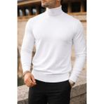 Comstar Erkek Trend Kışlık Boğazlı Beyaz Triko Kazak - 2XL