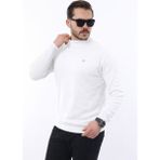 Comstar Erkek Yarım Balıkçı Yaka Günlük Beyaz Triko Kazak - 2XL
