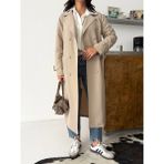 Comstar Kadın Klasik Cepli Kuşaklı Trend Midi Krem Trençkot - 48